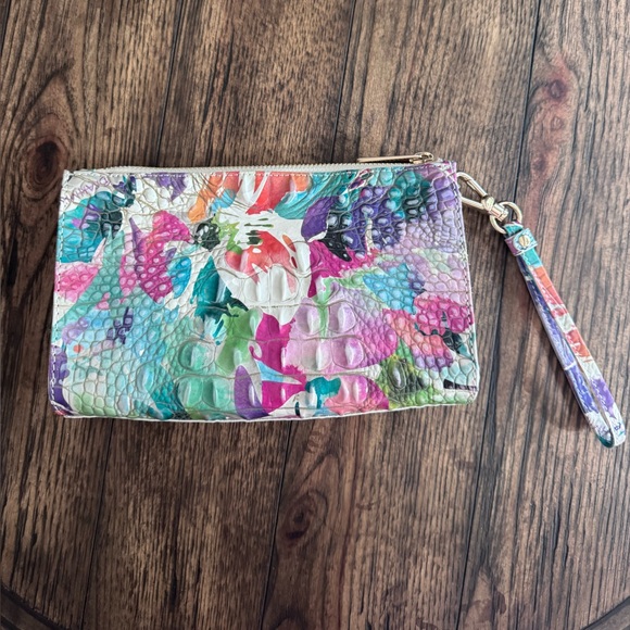 NWOT Brahmin Daisy Daylily Melbourne Leather Wristlet Clutch - Picture 7 of 14